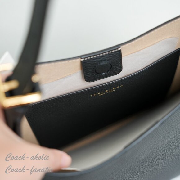 NWT Tory Burch Thea Large Bucket Bag Leather Shoulder Bag in Black - Picture 8 of 8